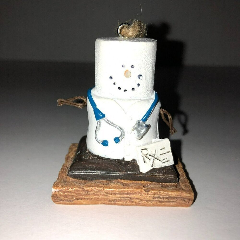 Marshmallow Doctor RX Christmas Ornament  2" Resin Original S'mores 2016